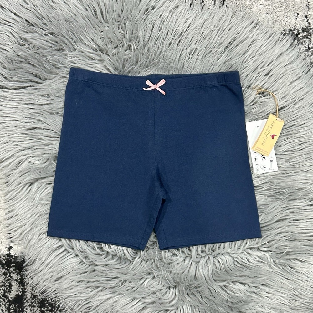Pink Chicken Girls Organic Navy Blue Bike Shirts Size 14Y NEW